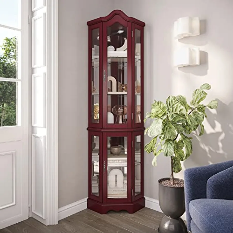 Tops - Lighted Corner Display Curved Top Curio