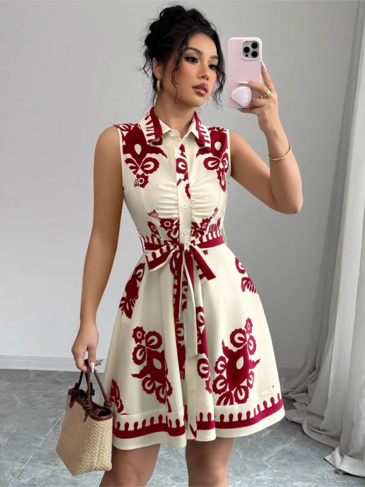 Summer New Fashion Casual Dres - đánh giá và giá French Vintage Floral Midi Dress
