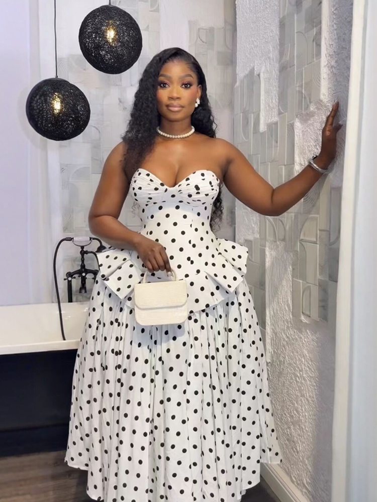 Vintage French Style Polka Dot - đánh giá và giá French Vintage Floral Midi Dress