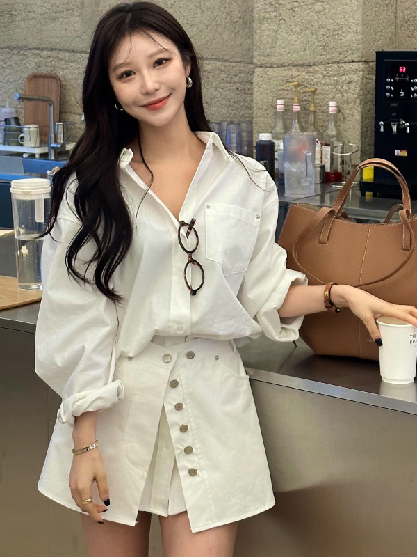 White Shirt Dress Women's Kore - đánh giá và giá Korean Style A Line Shirt Dress