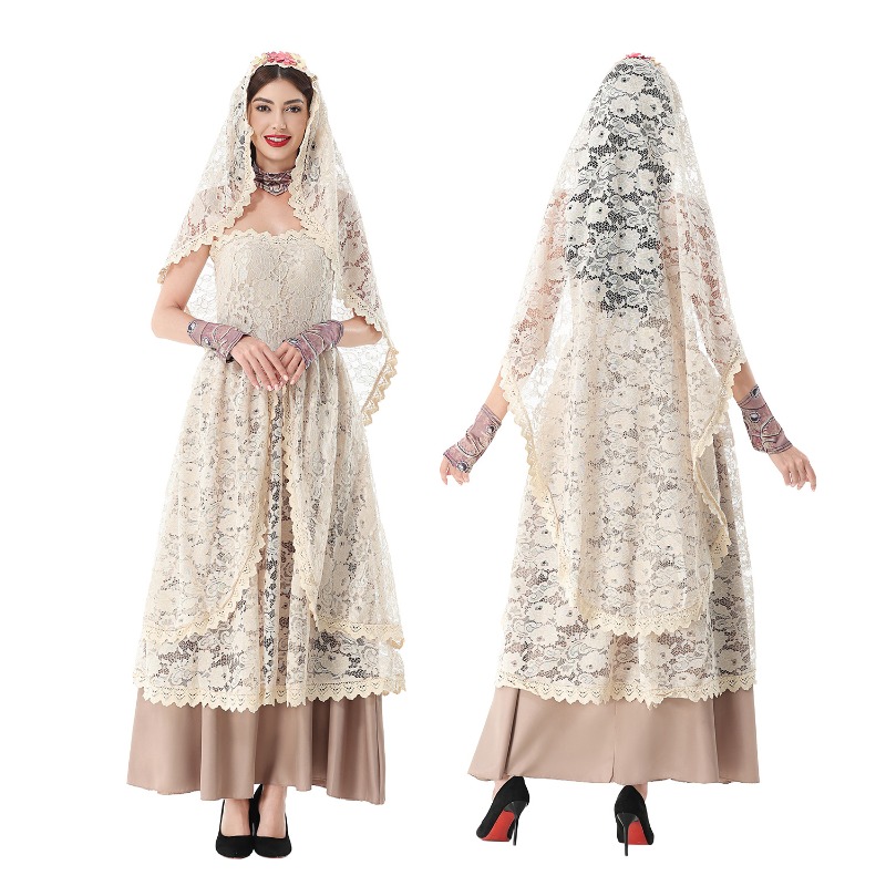 Women Vintage Lace Maxi Dress  - đánh giá và giá Dresses