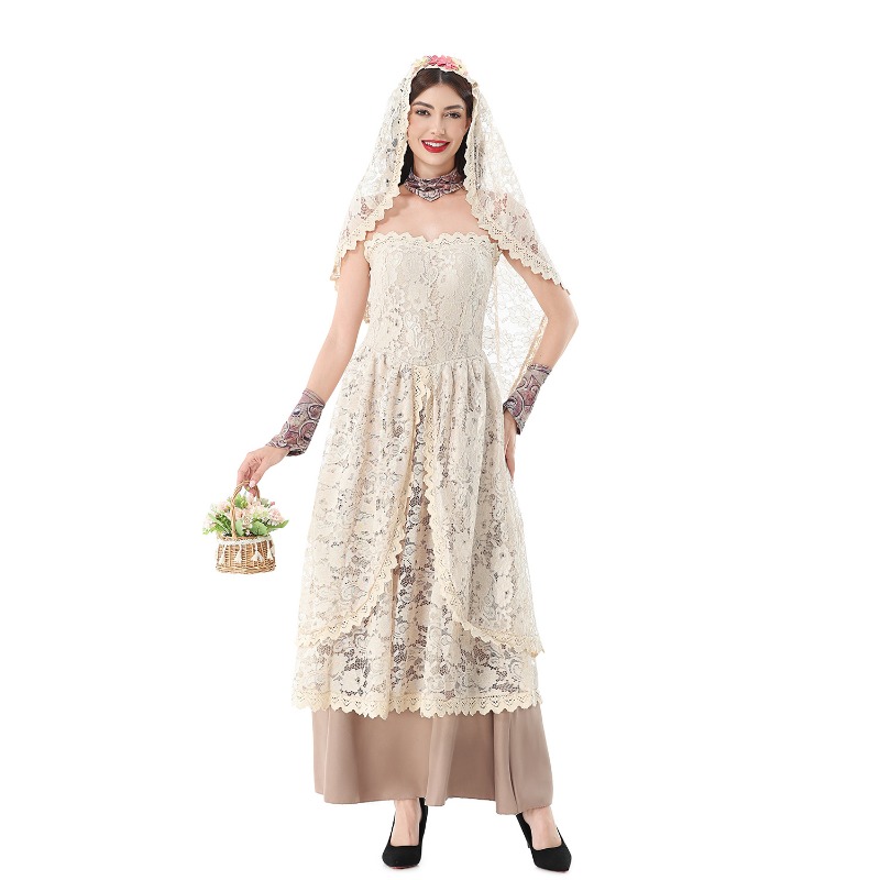 Women Vintage Lace Maxi Dress  - đánh giá và giá Dresses