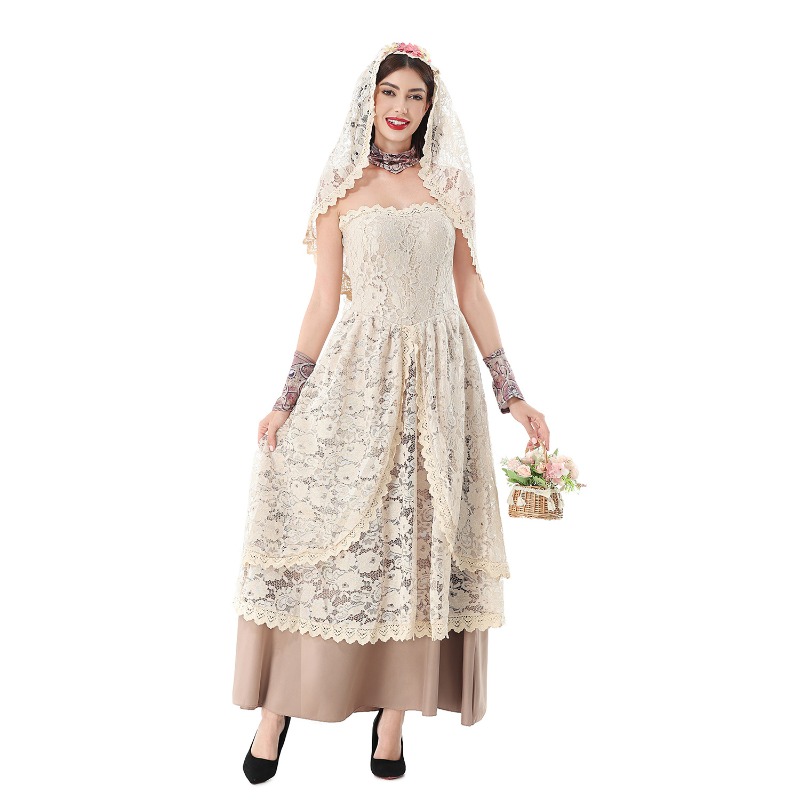 Women Vintage Lace Maxi Dress  - đánh giá và giá Dresses