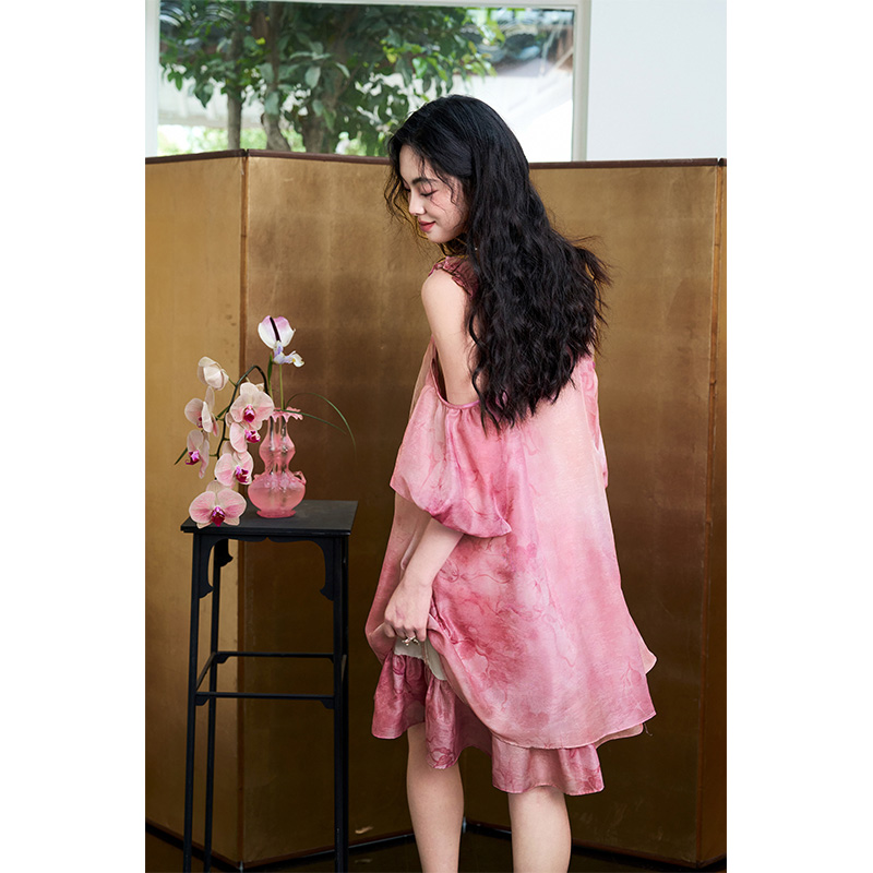 ELFSACK Women's Tie-Dye Jacqua - đánh giá và giá Off Shoulder Puff Sleeve Sundress