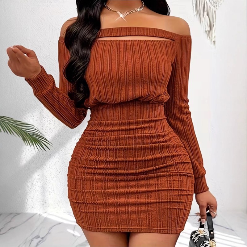 Women's Fashion Dress Spring A - đánh giá và giá Bodycon Long Sleeve Ribbed Dress