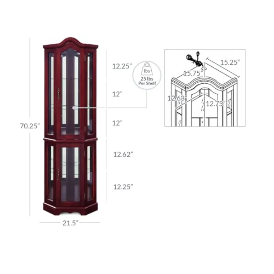 Lighted Corner Display Curved  - đánh giá và giá Tops