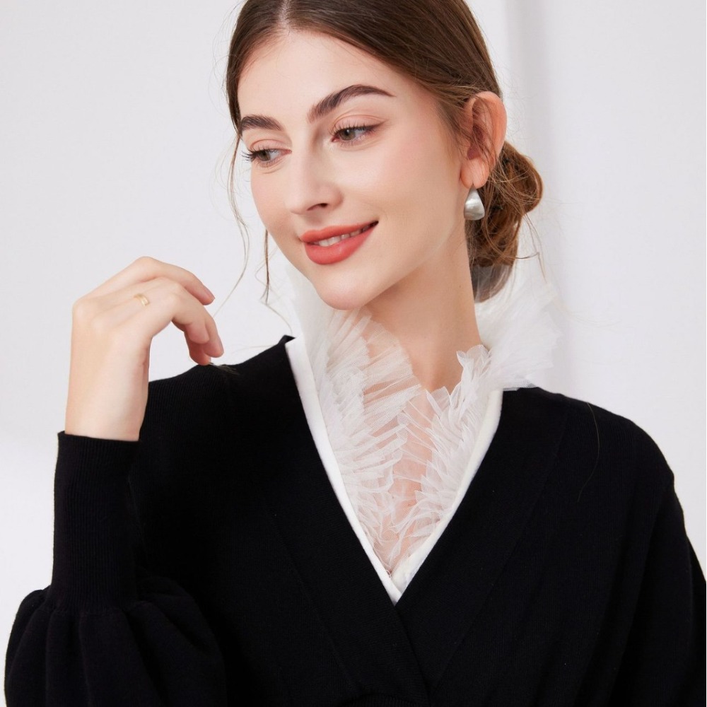 V Shape Melange Yarn Fake Coll - đánh giá và giá Tops