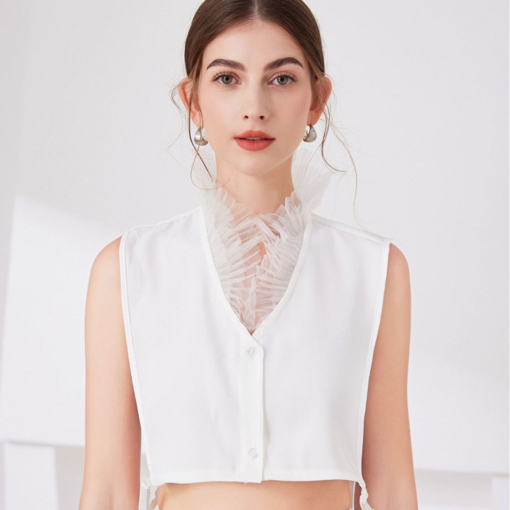 V Shape Melange Yarn Fake Coll - đánh giá và giá Tops
