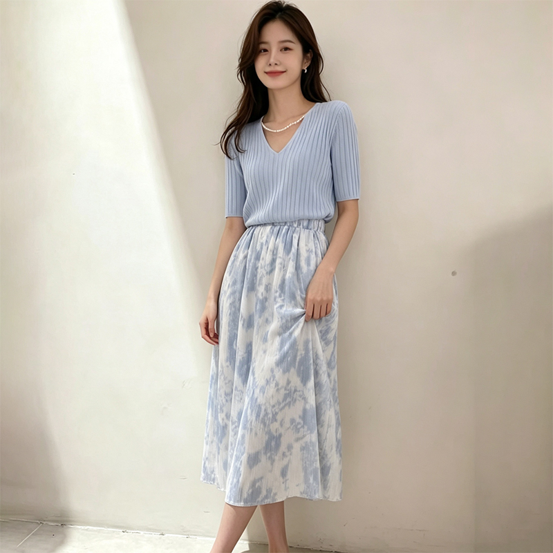 2026 Summer Gentle Short Sleev - đánh giá và giá Korean Style A Line Shirt Dress