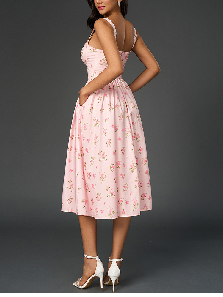 NewAsia Women's Floral Print S - đánh giá và giá French Vintage Floral Midi Dress