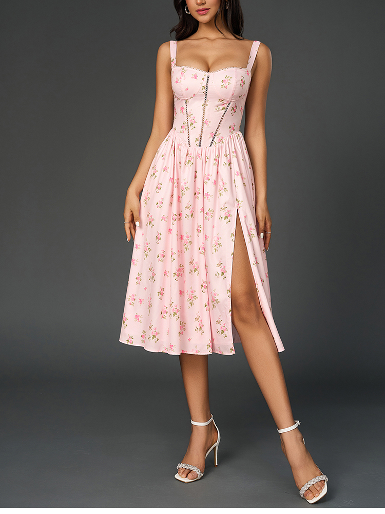 NewAsia Women's Floral Print S - đánh giá và giá French Vintage Floral Midi Dress