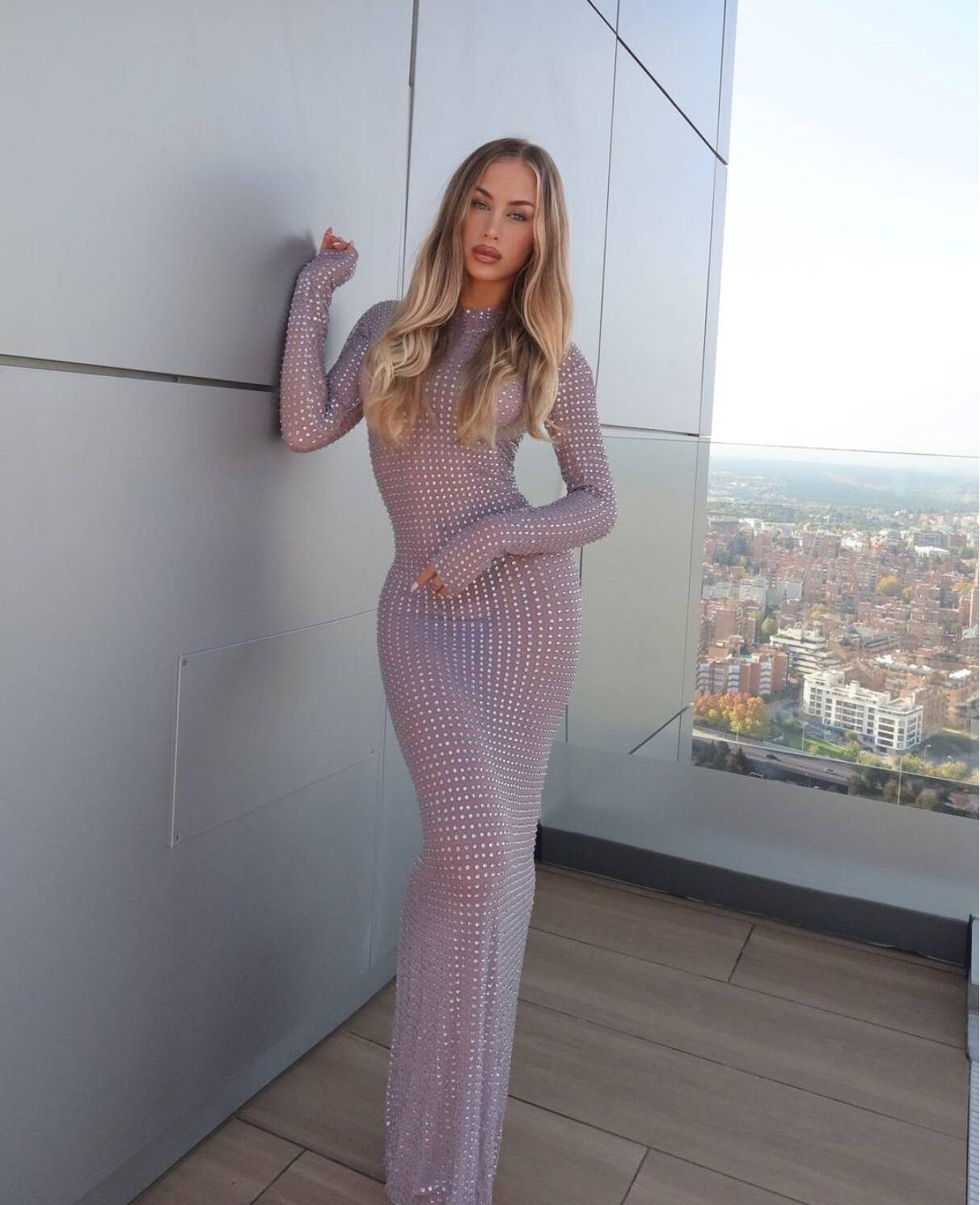 2025 New Transparent Photo Sho - đánh giá và giá Sparkly Rhinestone Club Party Dress