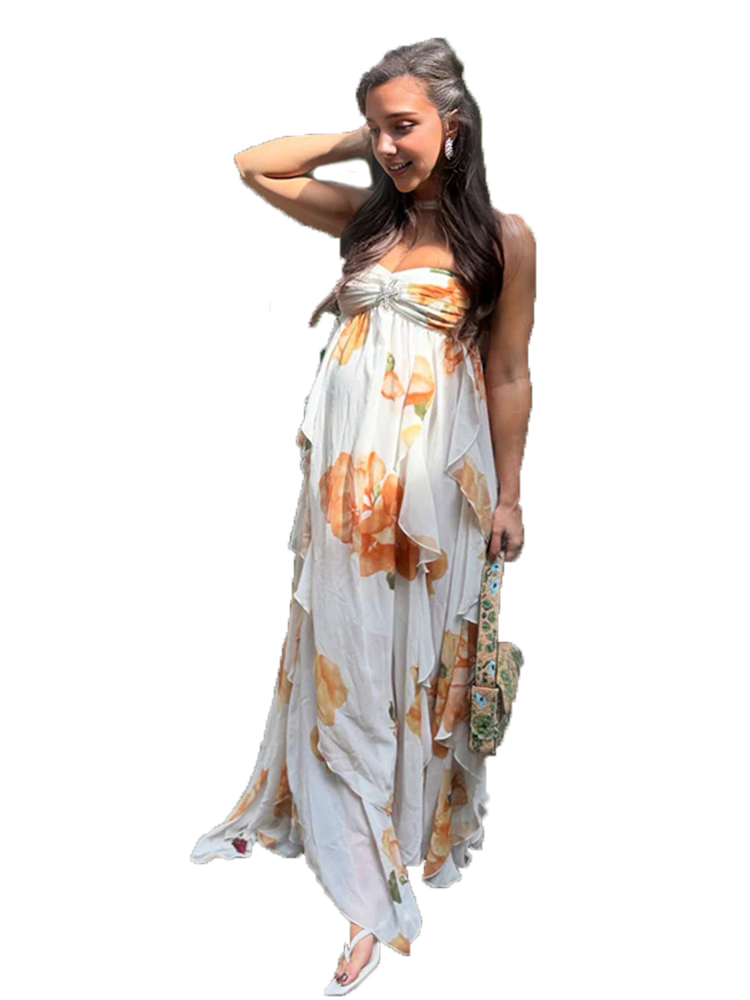 Boho Floral Maternity Photosho - đánh giá và giá Boho Summer Beach Maxi Dress