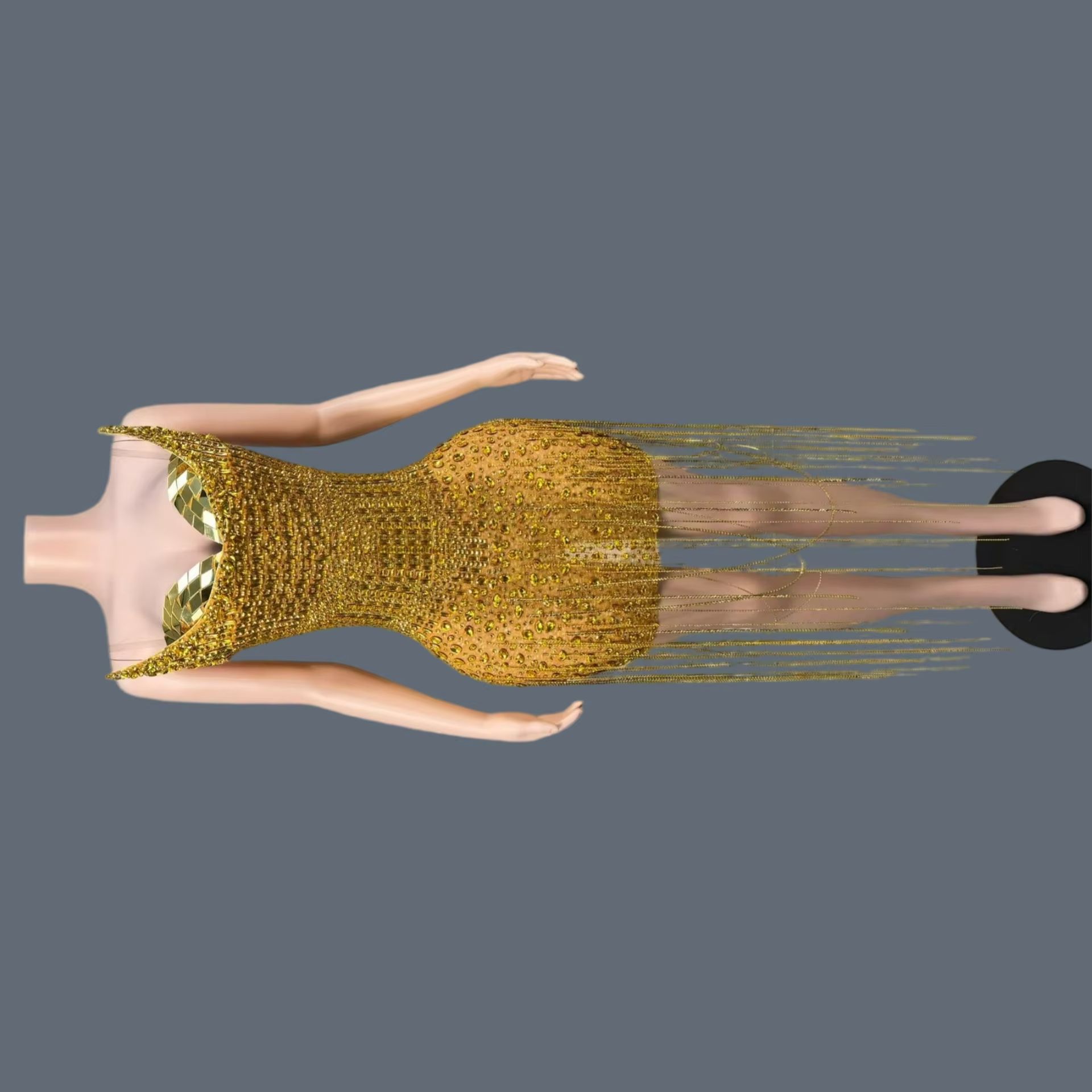 Birthday Celebrate Party Gold  - đánh giá và giá Sparkly Rhinestone Club Party Dress