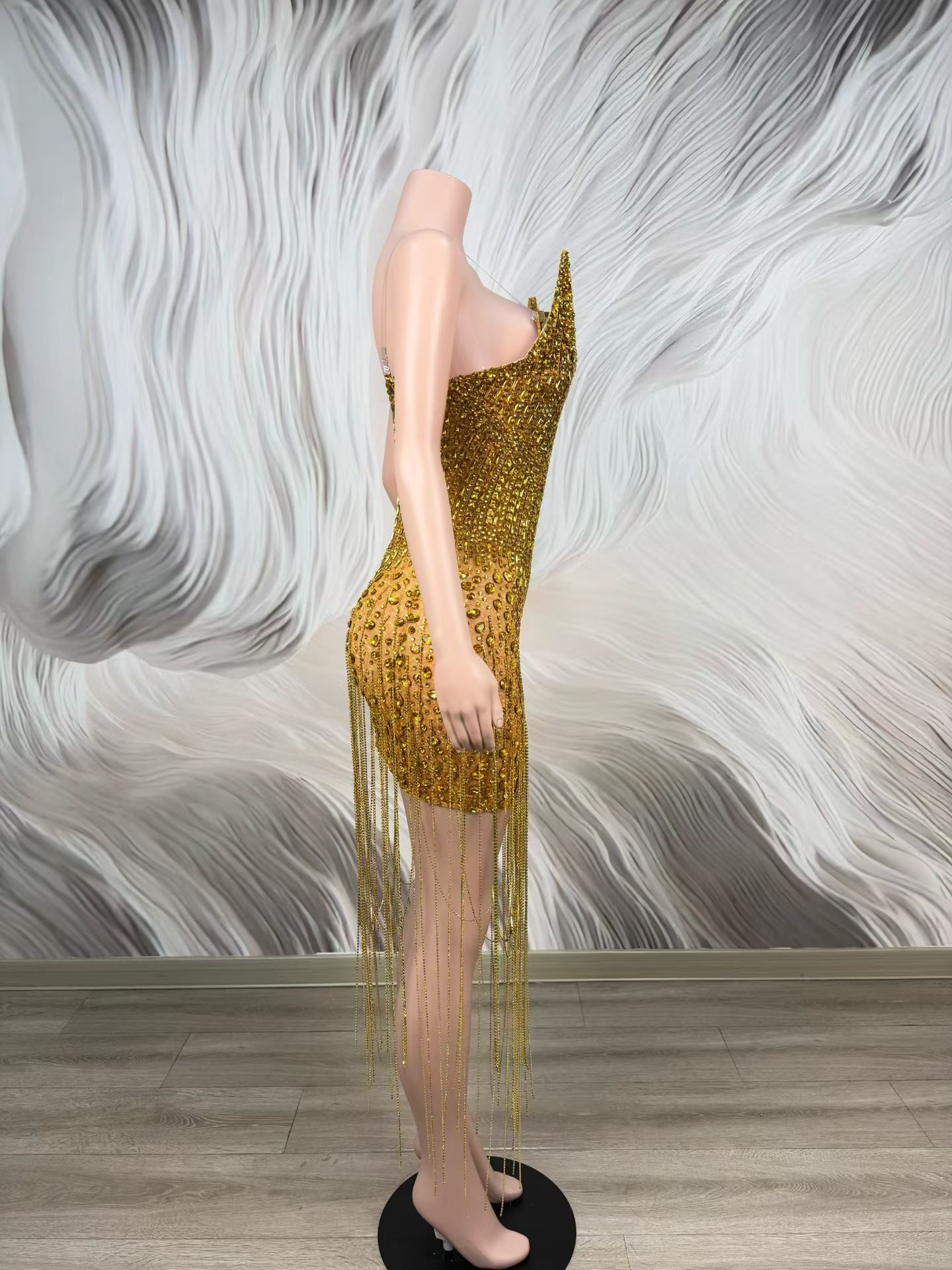 Birthday Celebrate Party Gold  - đánh giá và giá Sparkly Rhinestone Club Party Dress