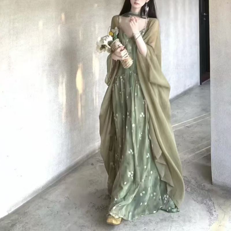 2025 New Vintage Elegant Frenc - đánh giá và giá French Vintage Floral Midi Dress