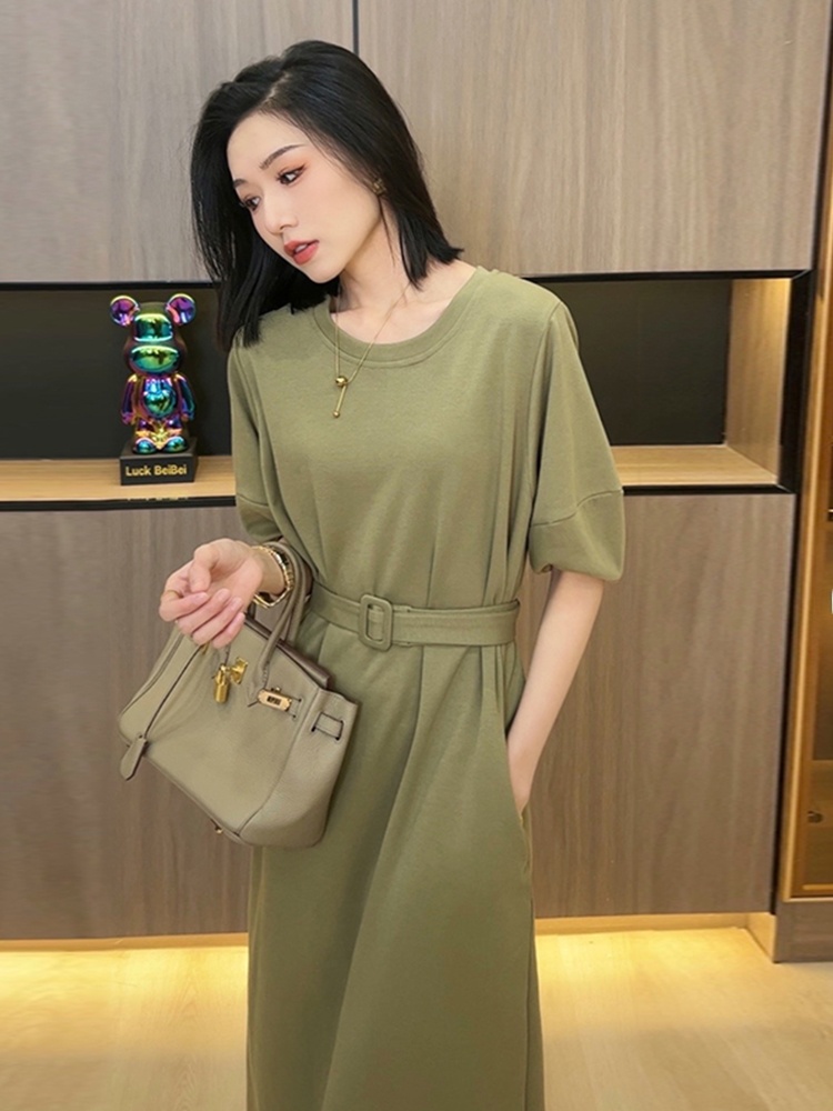 Klein Blue Women's Summer Casu - đánh giá và giá Korean Style A Line Shirt Dress