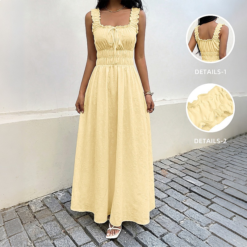 Summer Sleeveless Square Neck  - đánh giá và giá Boho Summer Beach Maxi Dress
