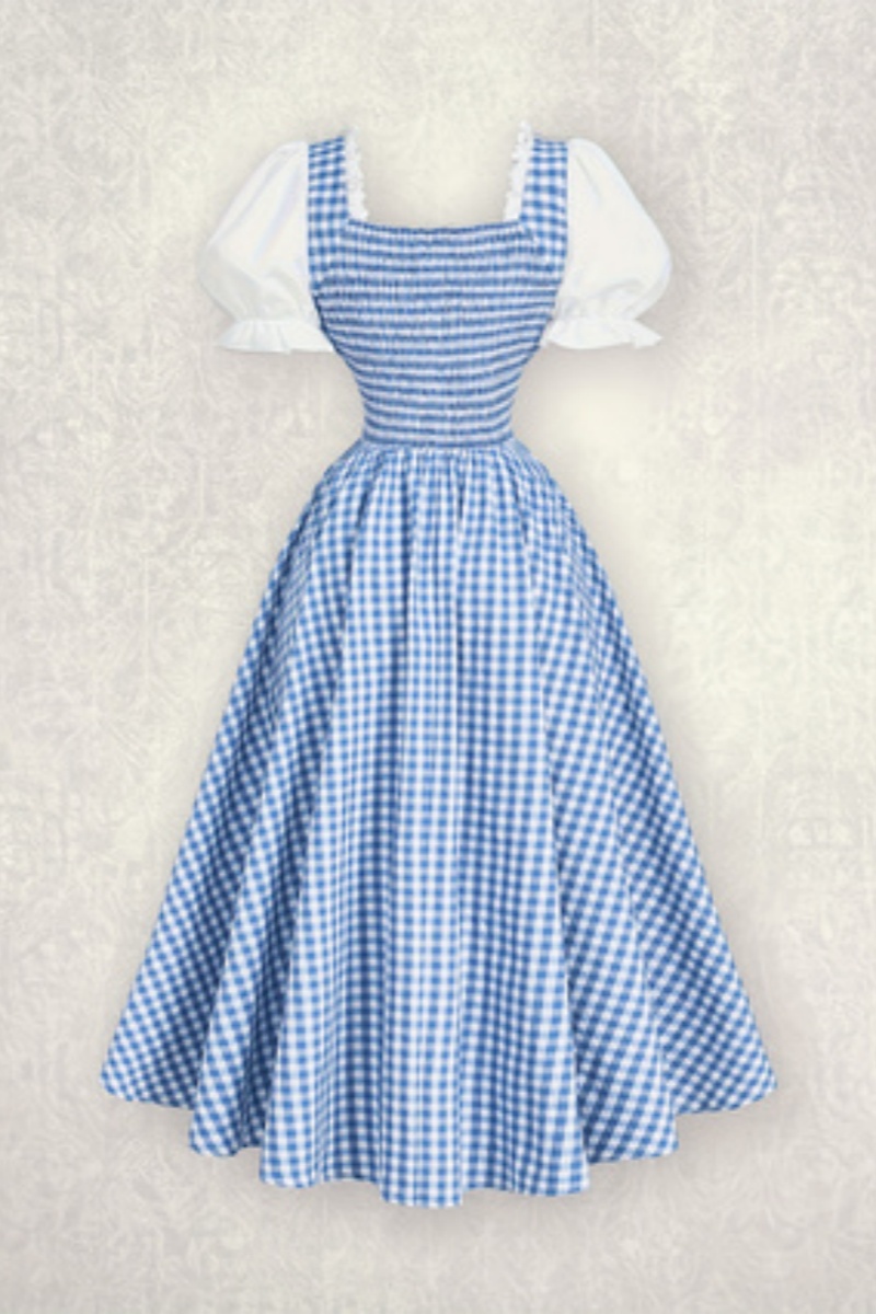 Ladies' Fashion Blue and White - đánh giá và giá French Vintage Floral Midi Dress