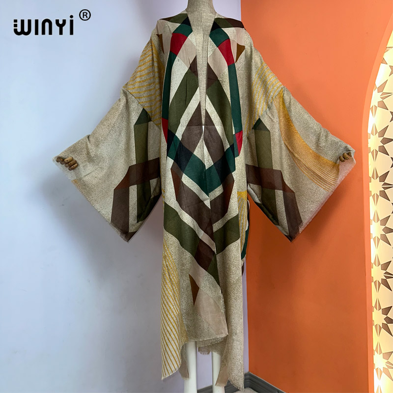 WINYI kimono summer boho print - đánh giá và giá Boho Summer Beach Maxi Dress