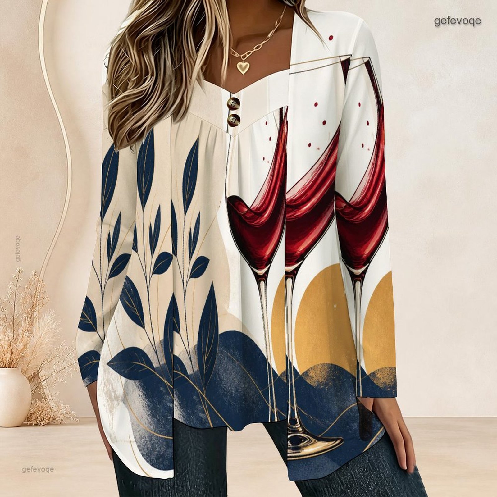 Women Fake Two Piece Long Slee - đánh giá và giá Blouses