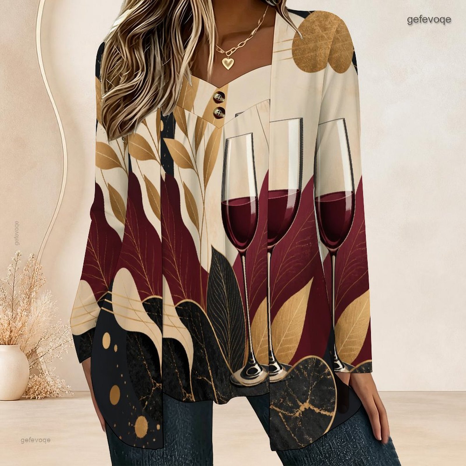 Women Fake Two Piece Long Slee - đánh giá và giá Blouses
